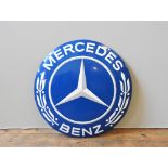 1960s MERCEDES-BENZ ROUND ENAMEL SIGN - 60CM Period dealership item, in excellent condition with