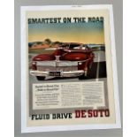 A COLLECTION OF 200 ORIGINAL PERIOD AMERICAN CAR ADVERTISEMENTS Dating back to the 1920s, a