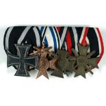 Medal clasp with 4 awards, Iron Cross 1914 2. Class, Bavaria Military Merit Cross 3. Class with