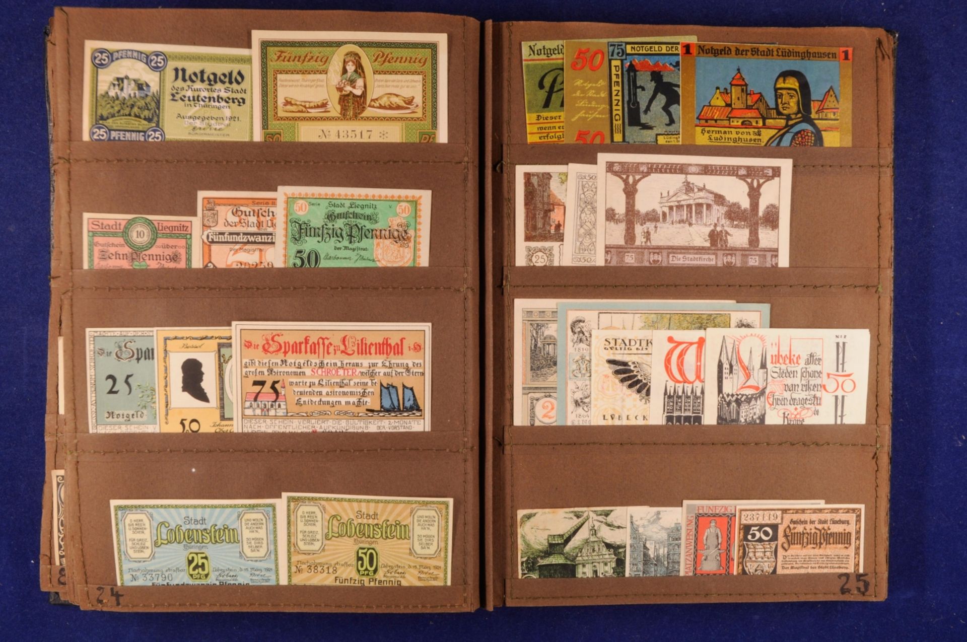Sammlung städtisches Notgeld im alten Leder-Album mit über 700 Scheine (A-Z). Vertreten sind die Stä - Bild 12 aus 24