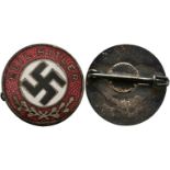 National Socialist sympathy emblem, 23 mm, enameled, \\Heil Hitler\\, carried, condition 2.