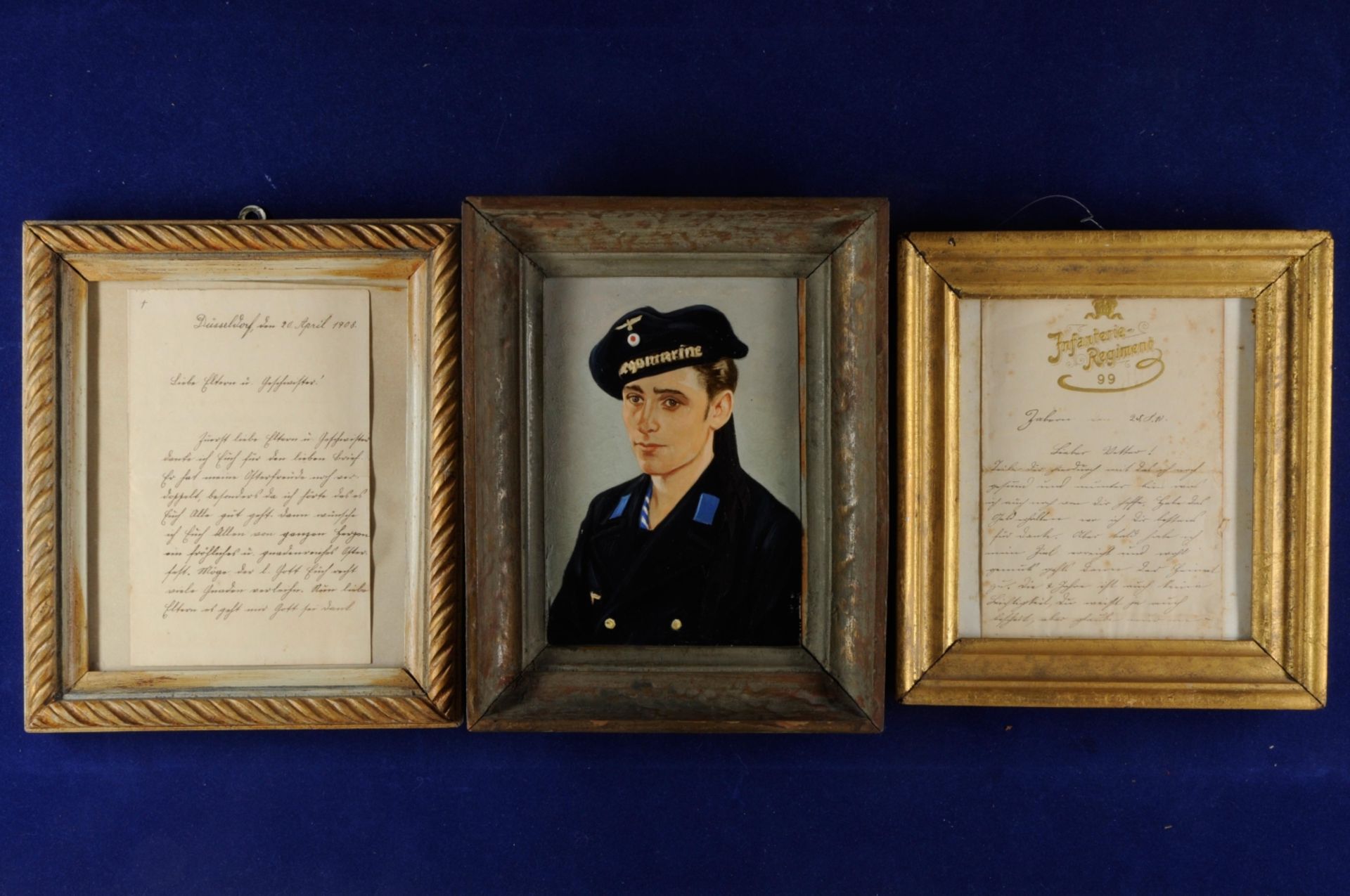 Estate with among others war navy uniform of a corporal with banyan from blue cloth, with golden - Image 7 of 23