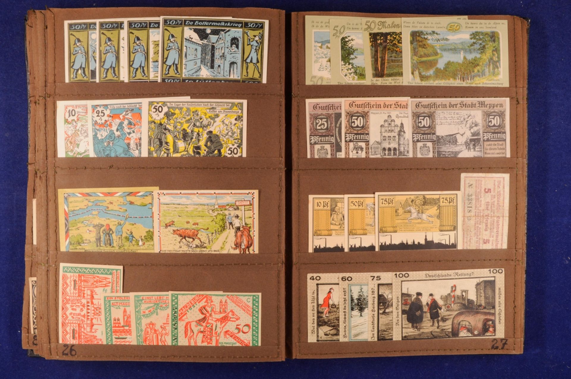 Sammlung städtisches Notgeld im alten Leder-Album mit über 700 Scheine (A-Z). Vertreten sind die Stä - Bild 13 aus 24