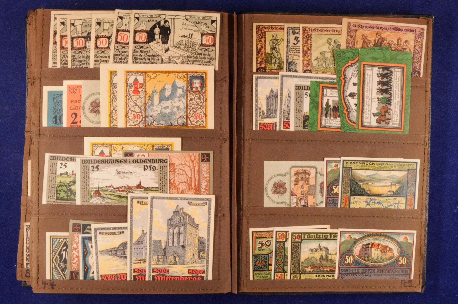 Sammlung städtisches Notgeld im alten Leder-Album mit über 700 Scheine (A-Z). Vertreten sind die Stä - Bild 22 aus 24