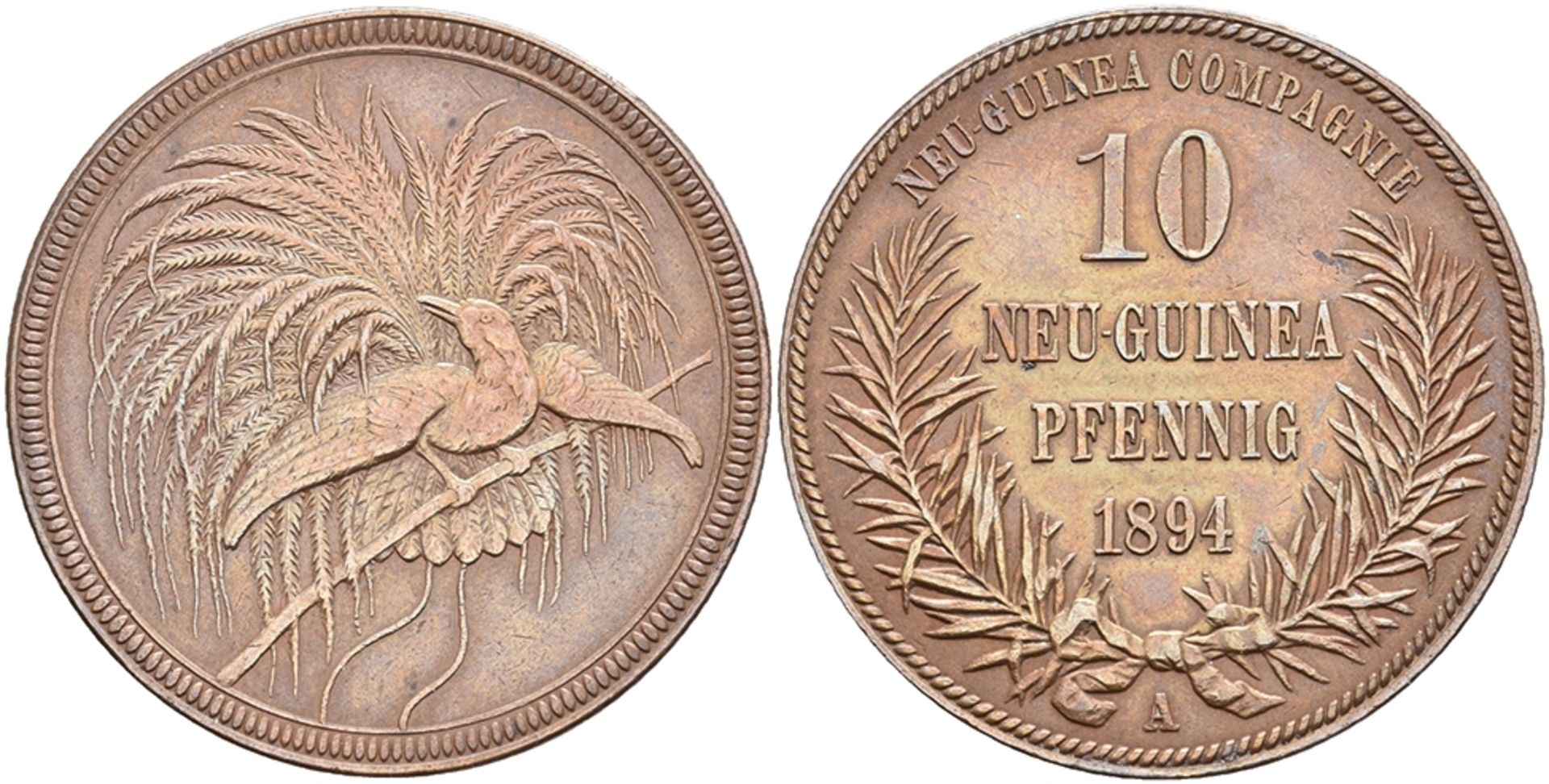 Deutsch-Neuguinea, 10 Pfennig 1894 A., N 703, vz.