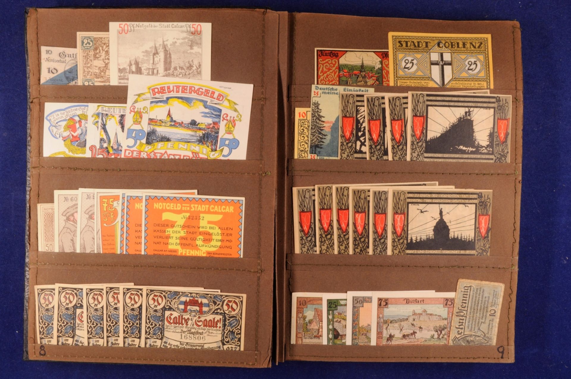 Sammlung städtisches Notgeld im alten Leder-Album mit über 700 Scheine (A-Z). Vertreten sind die Stä - Bild 4 aus 24