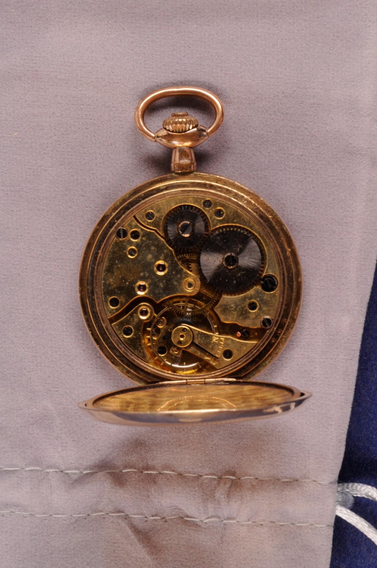 Pocket-watch \\Drusus\\ Savonette 1915-1930, design mark: bull (G. Rough Pforzheim), Germany, - Image 4 of 5