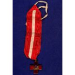 Latvia, Cross of Merit of the Latvian Red Cross 1918, cross 1. Class, silver gold plated and