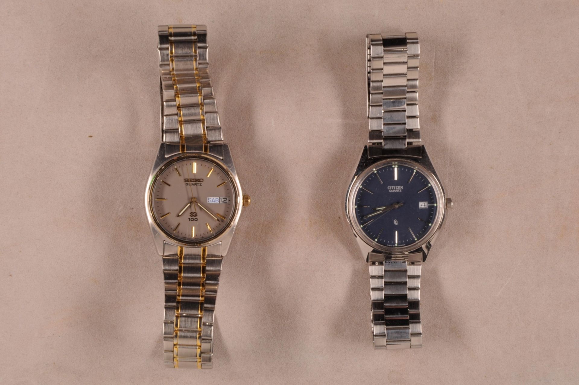 Lot 7 Armbanduhren Edelstahl/Metall/Kunststoff, tlw. vergoldet, bestehend aus: Seiko, Citizen, Jungh - Bild 4 aus 5