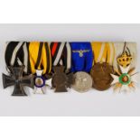 Medal clasp with 6 x awards, Prussia Iron Cross 1914 2. Class, Wuerttemberg military Cross of