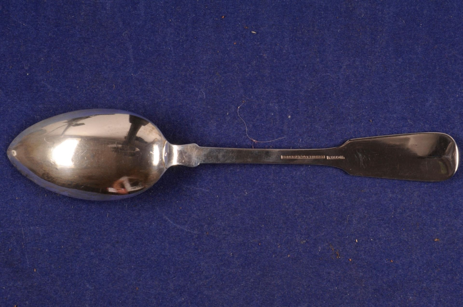 Set from 12 Art Nouveau soup spoon \\Leonhard & Fiegel\\ Germany, 800er silver with monogram, - Image 3 of 3