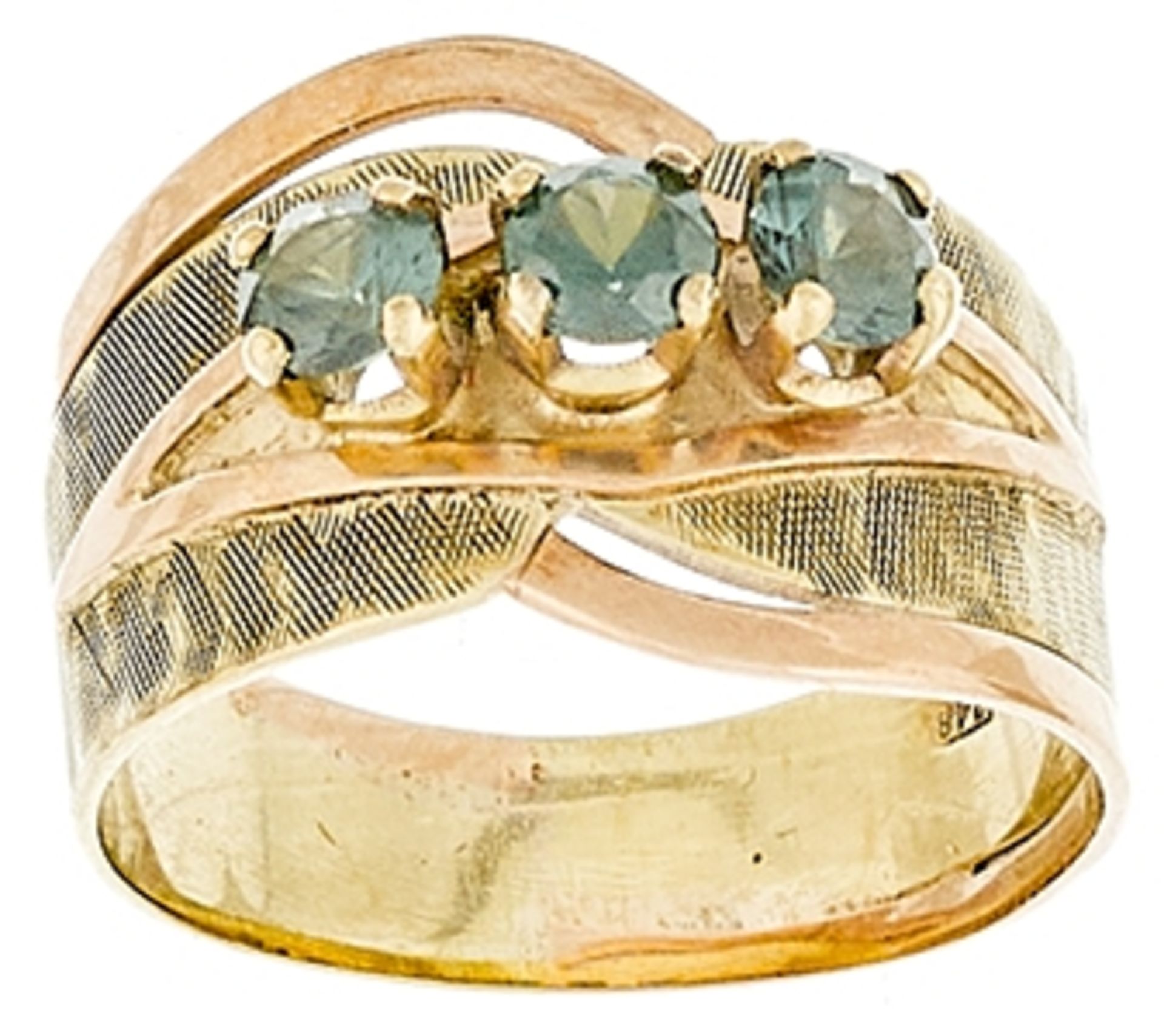 Emerald ring, approximate middle of the 20th century, 333 Gold, 4, 18 g, inside Dm 17, 8 mm.