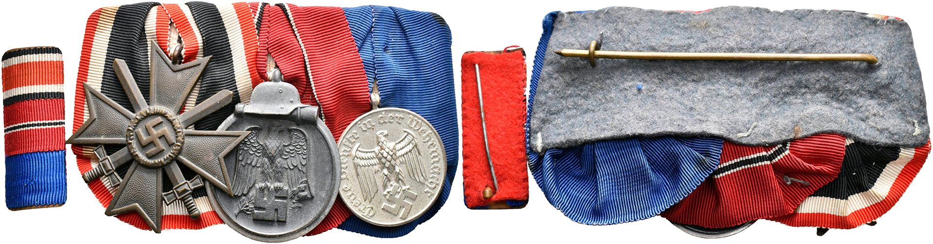 Medal clasp with 3 awards, War Merit Cross with swords, medal winter battle in the east 1941 / 42