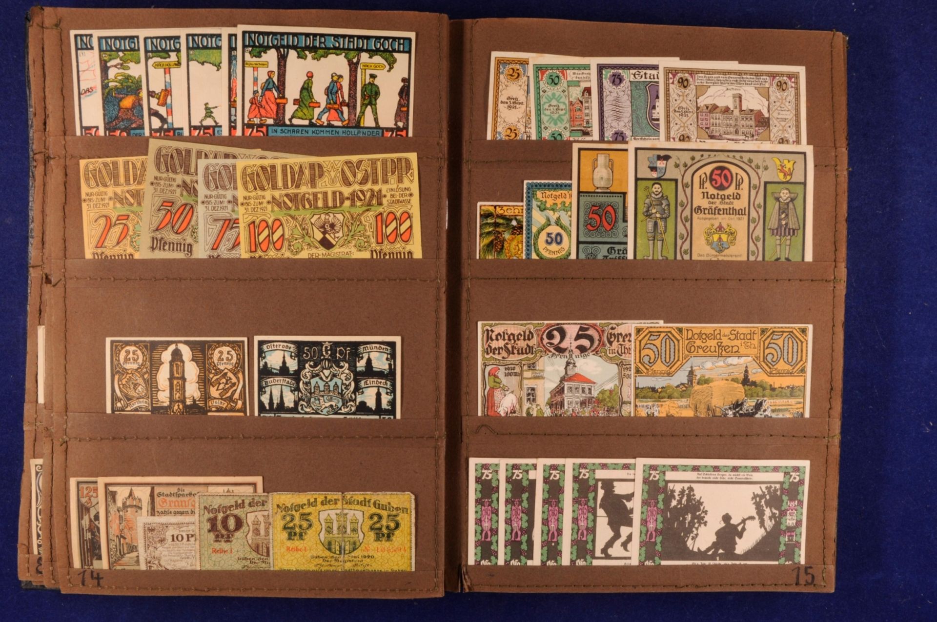 Sammlung städtisches Notgeld im alten Leder-Album mit über 700 Scheine (A-Z). Vertreten sind die Stä - Bild 7 aus 24
