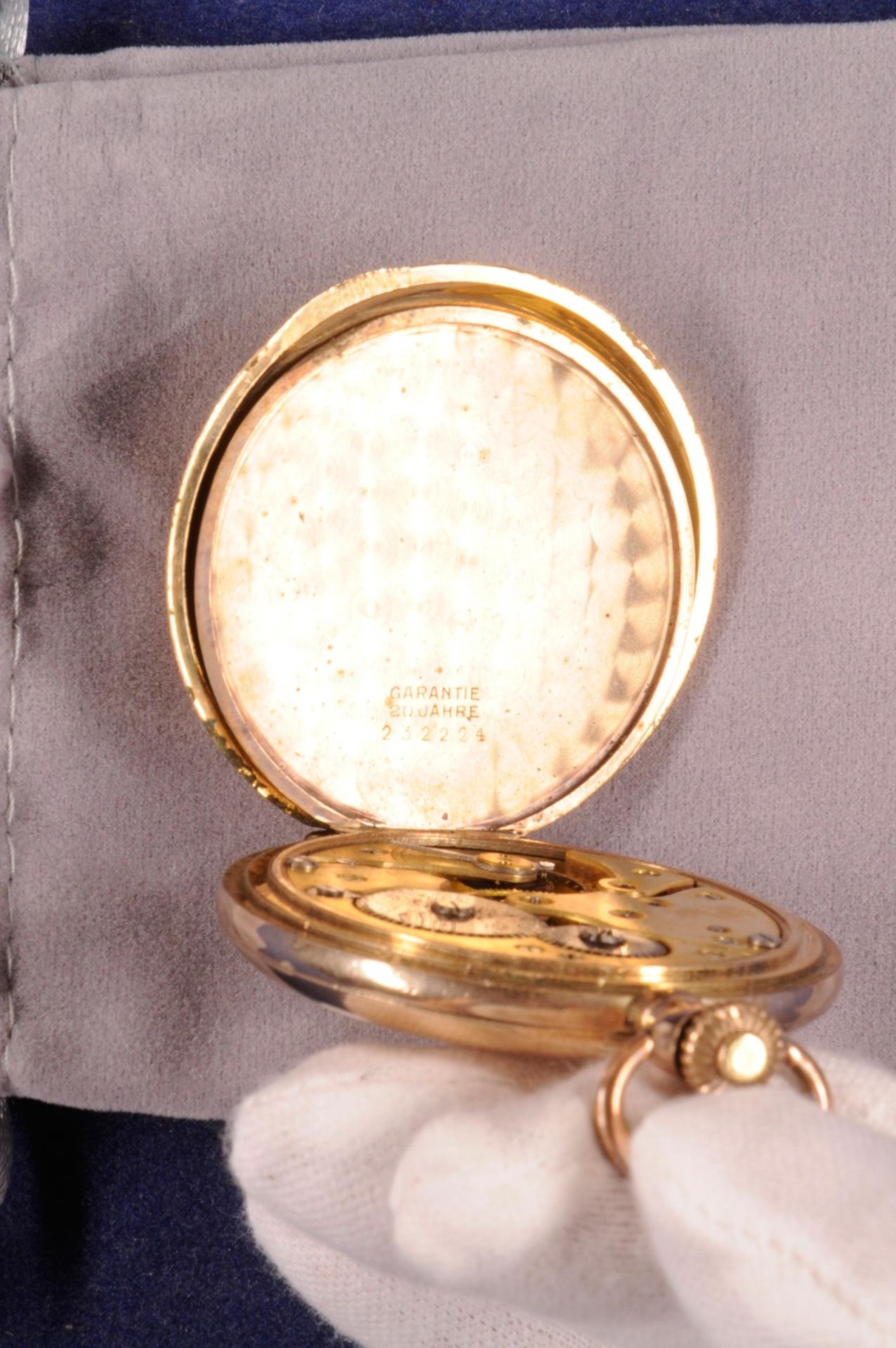 Pocket-watch \\Drusus\\ Savonette 1915-1930, design mark: bull (G. Rough Pforzheim), Germany, - Image 5 of 5