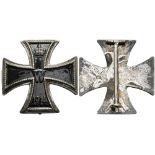 Prussia, Iron Cross 1914 1. Class, arched form, iron black silver-plated, without manufacturer,