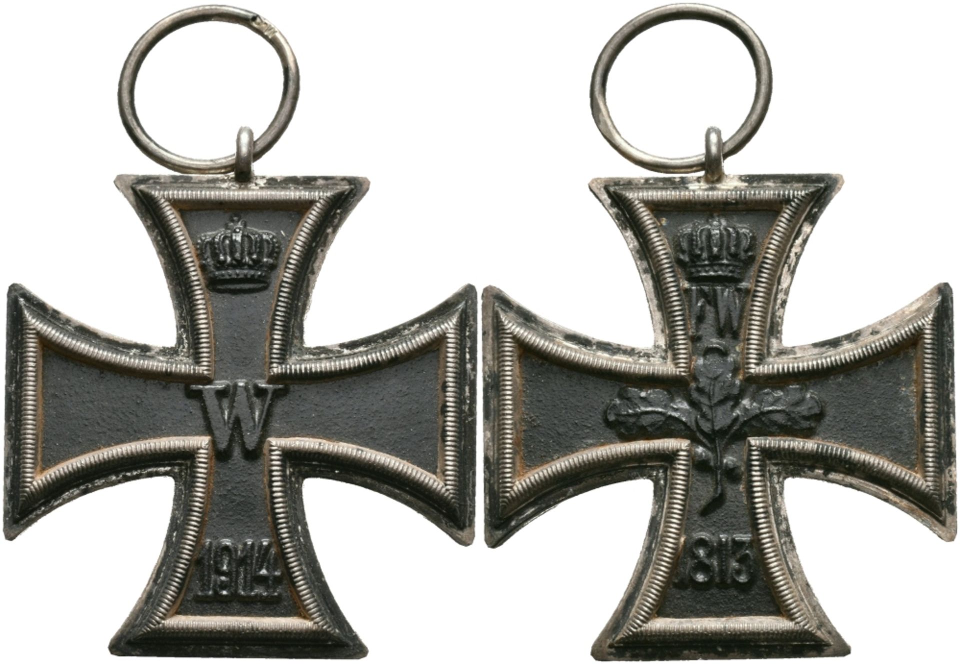 Preußen, Eisernes Kreuz 1914, 2. Klasse, Punze \SW\ im Bandring, OEK 1909, Zustand 2.