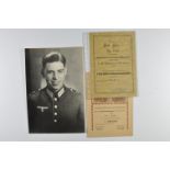 2 x document and large portrait photo, document Reichs sports competition the Hitler youth and