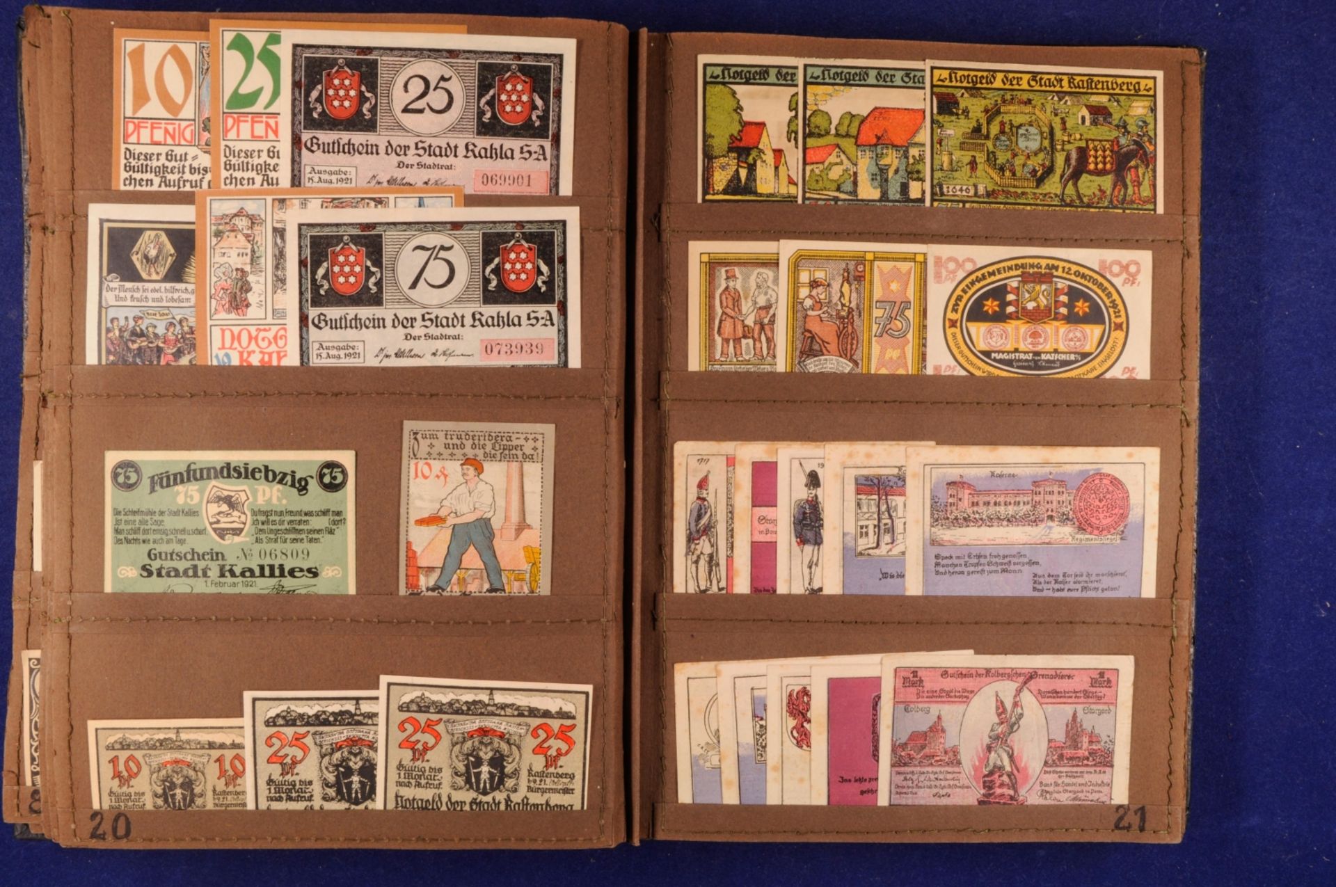 Sammlung städtisches Notgeld im alten Leder-Album mit über 700 Scheine (A-Z). Vertreten sind die Stä - Bild 10 aus 24
