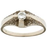 Diamant Solitär Ring, 585 Weißgold, 4,04g, natürlicher Diamant in Brillantschliff/Rund von 0,22ct,