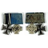 Ordensspange mit Eisernes Kreuz 1914 2. Klasse und Treudienst Ehrenzeichen 2. Stufe für 25 Jahre, Zu
