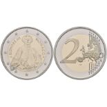 2 Euro, 2020, 300. Geburtstag von Fürst Honoré III., mit Zertifikat in Ausgabeschatulle, PP.