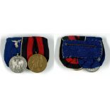 Medal clasp with Service Award medal for 4 years with applied band eagle and memory medal 1. Oct