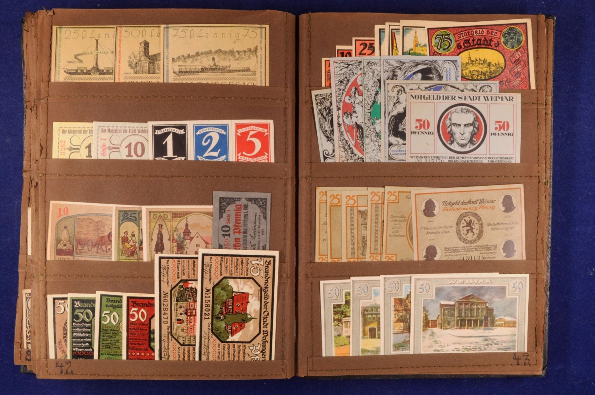 Sammlung städtisches Notgeld im alten Leder-Album mit über 700 Scheine (A-Z). Vertreten sind die Stä - Bild 21 aus 24