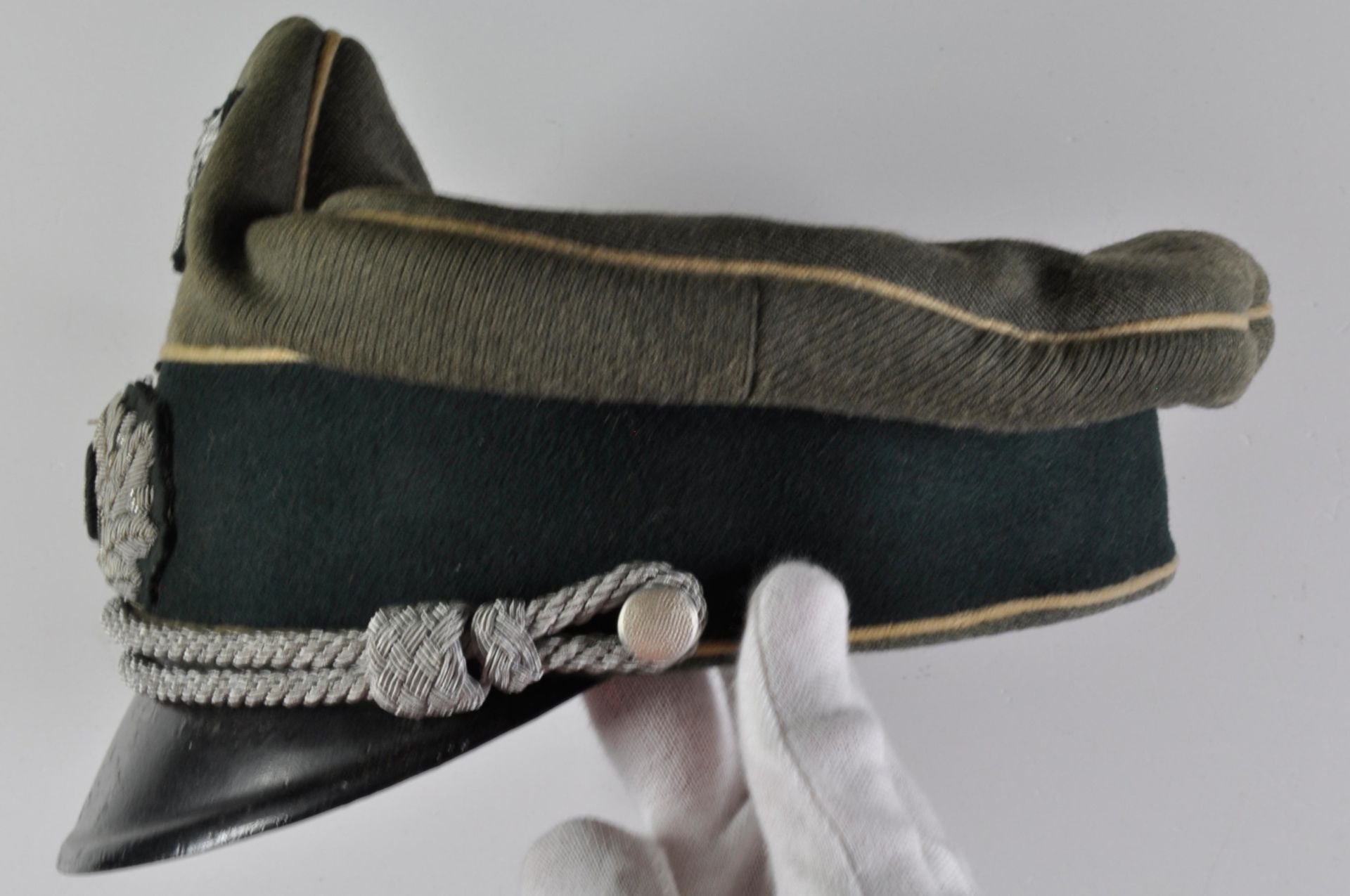 German Armed Forces Army, peaked cap for officers the infantry, field gray fine cloth complete - Image 2 of 4