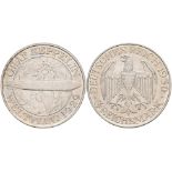 3 Reichsmark, 1930, A, Zeppelin, kl. Kr., kl. Rf., vz. J. 342.
