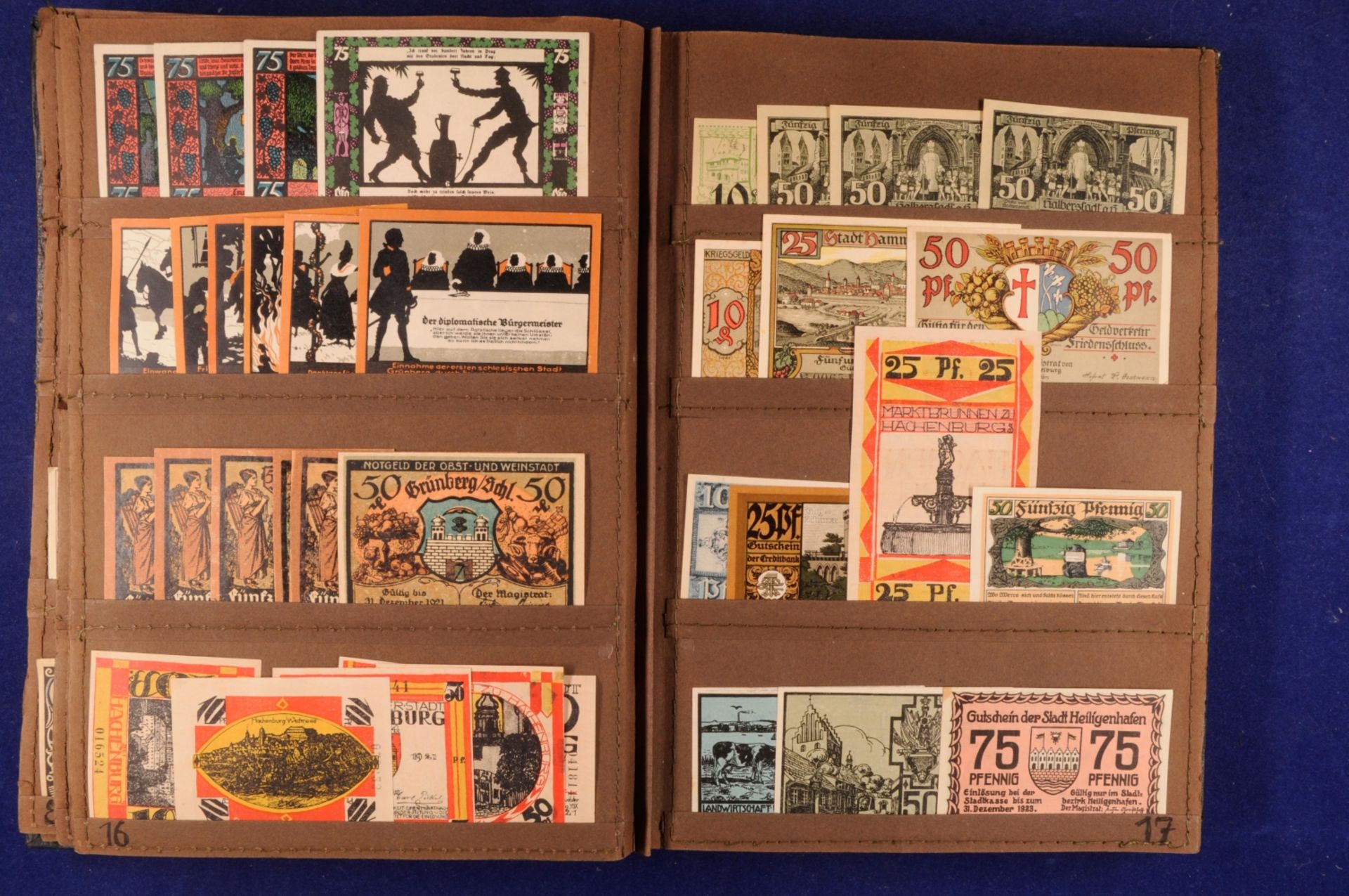 Sammlung städtisches Notgeld im alten Leder-Album mit über 700 Scheine (A-Z). Vertreten sind die Stä - Bild 8 aus 24