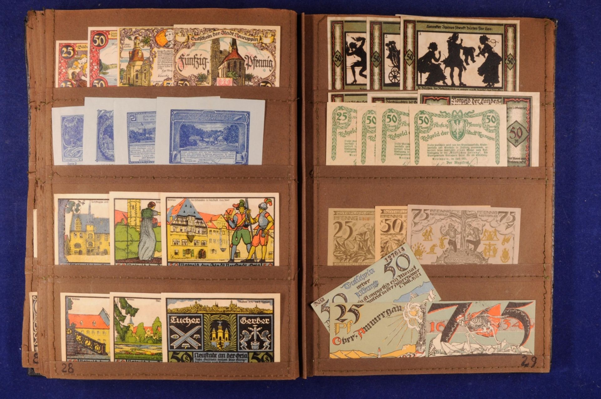 Sammlung städtisches Notgeld im alten Leder-Album mit über 700 Scheine (A-Z). Vertreten sind die Stä - Bild 14 aus 24
