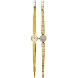 ZentRa, feine Damen Armbanduhr, vergoldet, Dm 15x16mm, weißes Ziffernblatt mit Strichindex, Handaufz