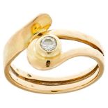 Brillant Ring, 585 Gelbgold, 5,1g, ein Brillant ca. 0,2ct, Ringkopfdurchmesser 5,2 mm. RW 56.