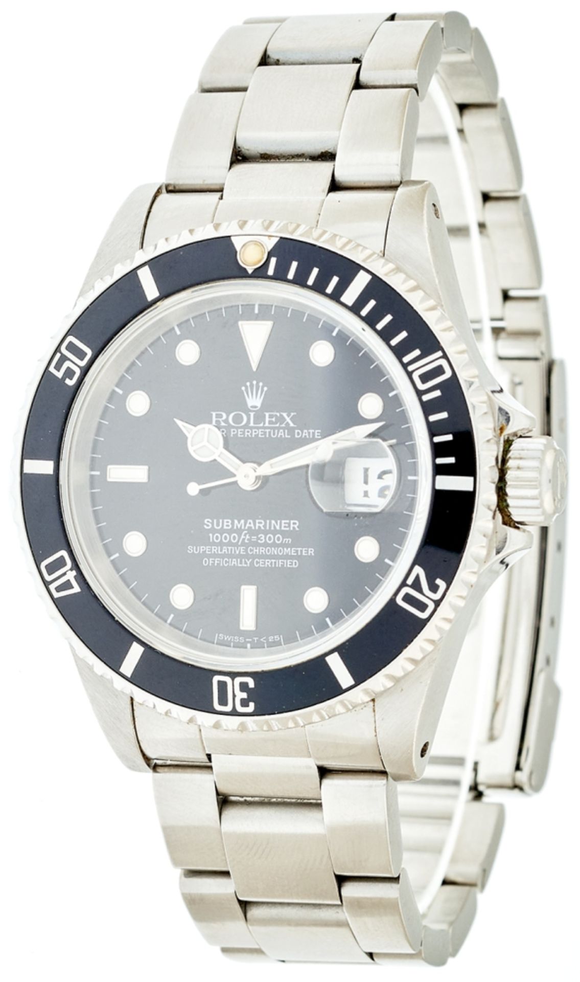 Rolex Oyster Perpetual Date Submariner Herren Chronometer. Ca. 40mm,  Edelstahl Oystersteel, schwarz