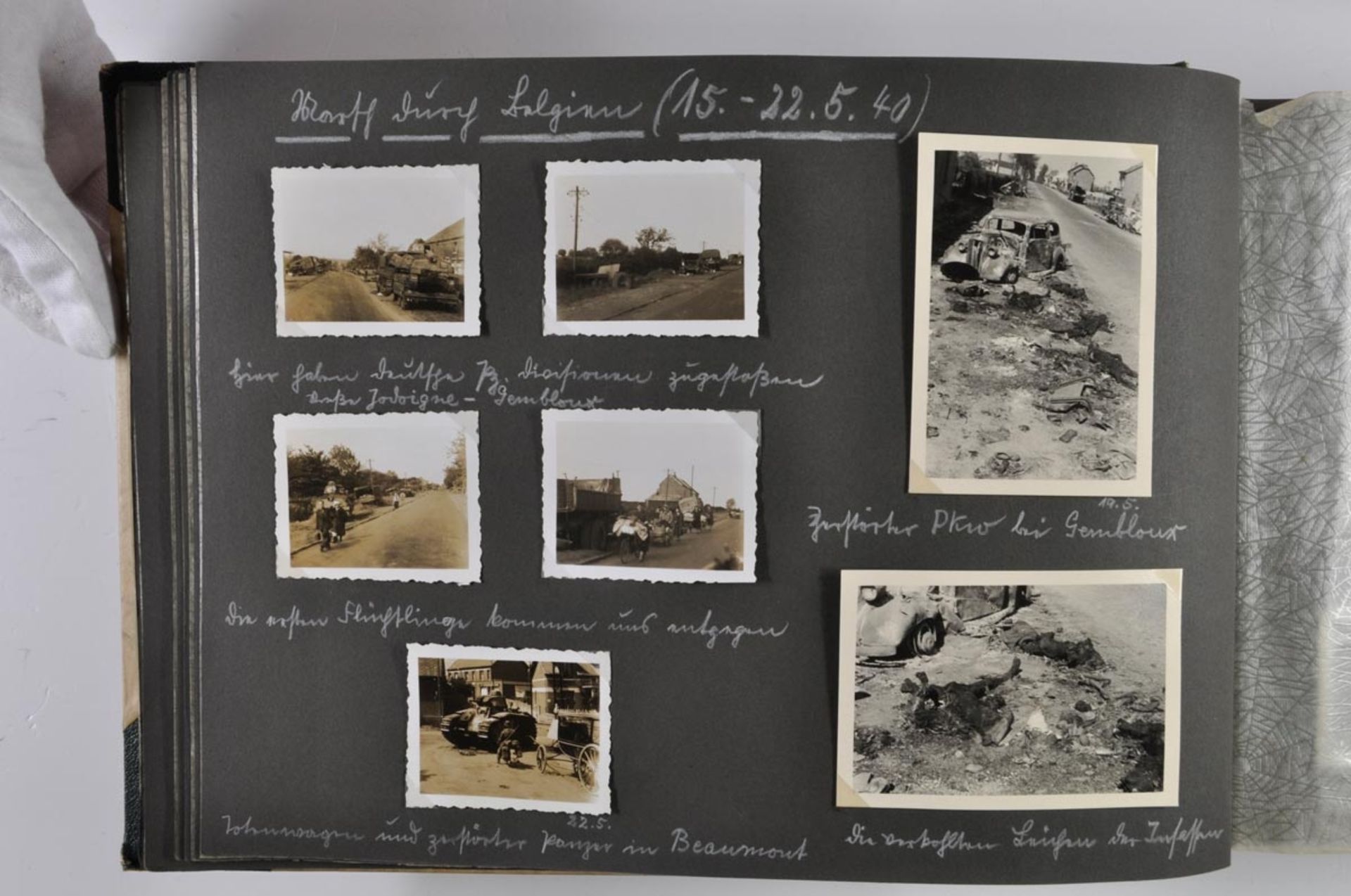 2x Fotoalbum des 1. Generalstabsoffiziers (1a) der 11. Division, knapp 500x Fotos mit Postkarten, im - Bild 6 aus 8