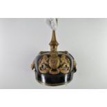 Bavaria spiked helmet for a sergeant the gendarmerie, black varnished leather bell, complete with