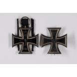 Prussia, Iron Cross 1914, 1. Class, flat form, on needle \\S. W. \\ and Iron Cross 1914 2. Class, in