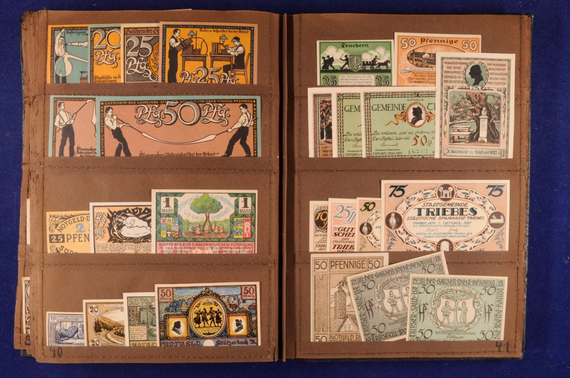 Sammlung städtisches Notgeld im alten Leder-Album mit über 700 Scheine (A-Z). Vertreten sind die Stä - Bild 20 aus 24