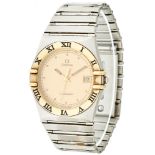 Omega Constellation  Damen Armbanduhr. Ca 33mm, Edelstahl, Quarz, Ref.-Nr.: 396.1070. Goldenes Ziffe