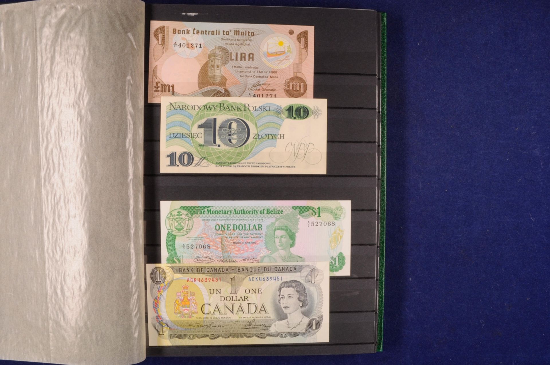 Sammlung Banknoten aus aller Welt in zwei Alben, 20. Jh. ,243 St., Argentina-Nepal und Malta-Indones