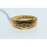 15ct gold & diamond ring, size N1/2, 1.76 grams