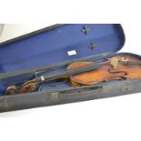 Violin with label to inside Giuseppe Carlo Fratelli fiscor fabbircalori de'Intrumenti in Milanovicin