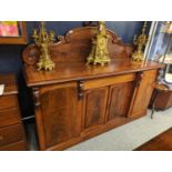 Victorian Flamed mahogany chiffonier L187cm D58cm H152cm. Comprising of 3 cupboards and 1 drawer.