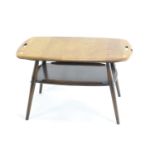 Ercol Windsor butlers tray table, in beech & elm. Rare model. 74 x 44 x 44.5 cms high