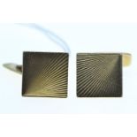 Pair of 14ct gold cufflinks, with sunburst decoration to front, gross weight 11.32 grams