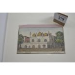 C1800s Indian, company style, pen and ink artworks. Comprising of 3 architectural paintings of an In