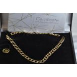 9ct gold textured curb link necklace, circumference 460mm, 23.41 grams