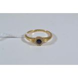 18ct gold, sapphire & diamond cluster ring, size M1/2, 2.34 grams