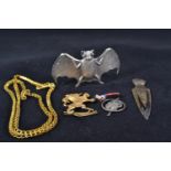 Box of mixed collectables inc. commemorative Boer War silver page marker and a bat place name holder